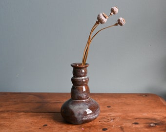 Small Handmade Black Ceramic Bud Vase 4.75 inches high, Bubble Vase, Wheel-Thrown Pottery, Handmade Pottery, Ceramic Art