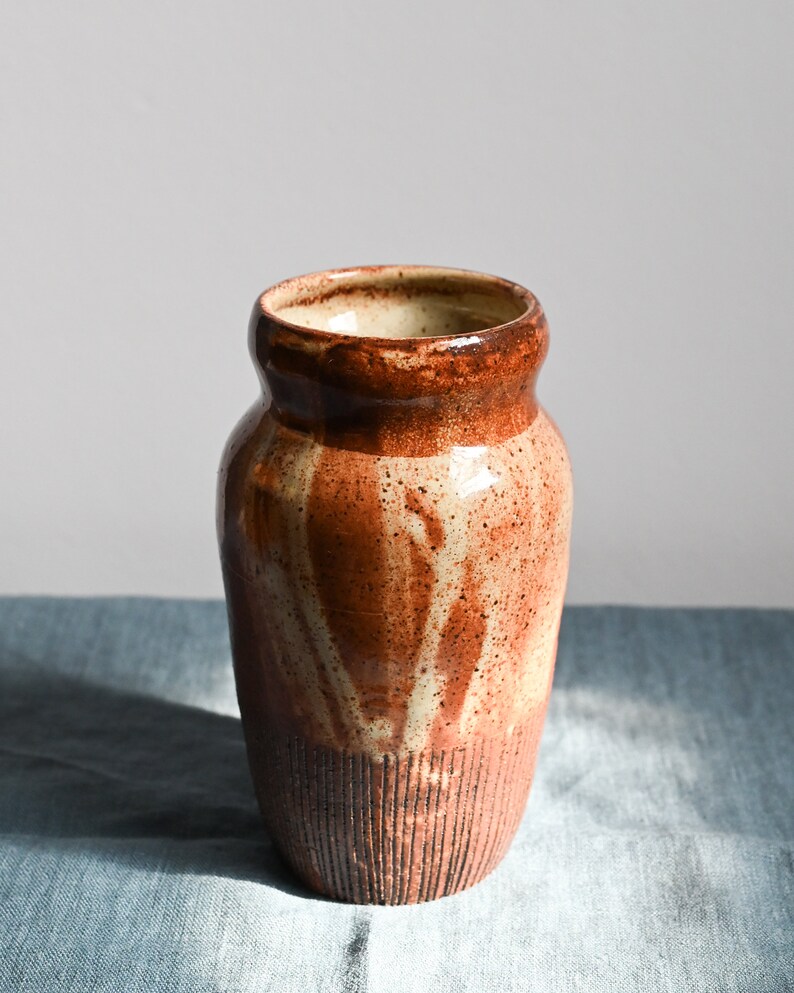 Handgemachte Keramik Shino Keramik Vase, 16,5 cm hoch, Keramikvase, kreative Keramik, Keramikkunst Bild 4