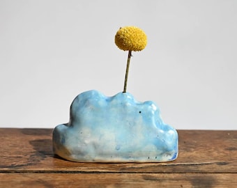 Small Handmade Cloud Bud Vase, Single Stem Vase, Hand Built