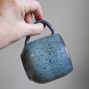 Handmade Ceramic Mug, Blue Speckled Glaze, Wheel Thrown Pottery Coffee Tea Cup, Mugshot Monday, Modern Ceramics image 2
