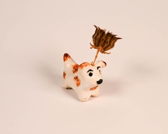 Mini Ceramic Dog Vase, Dog Mom Gift, 1.2 inches tall