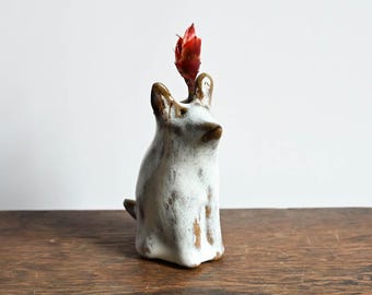 Petit vase pour chien en céramique fait main, cadeau pour maman de chien, 3 pouces de haut