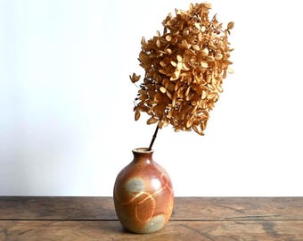 Handmade Ceramic Wood Fired Vase, 4.5 inches high, Unglazed, Neutral Decor
