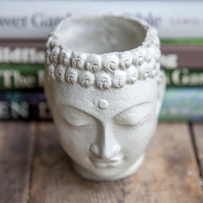 Buddha Head Planter small cement pot Buddha Head Planter Etsy