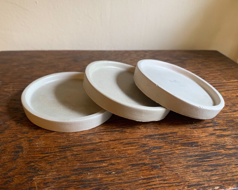 Cement Saucer for Planters Smooth Concrete Planter Saucer Etsy
