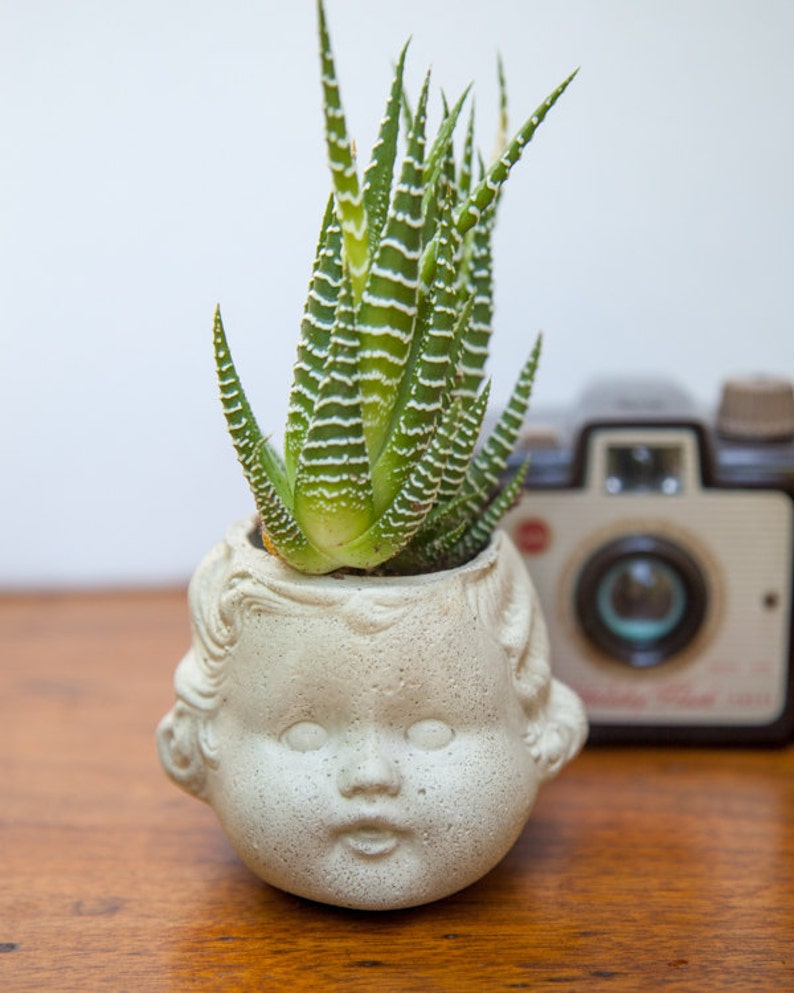 Doll Head Planter Baby Head Plant Pot Baby Girl Doll Etsy