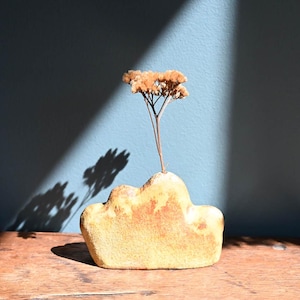 Small Handmade Cloud Bud Vase, Soda Fired, Single Stem Vase, Hand Built