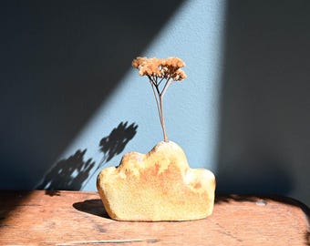 Small Handmade Cloud Bud Vase, Soda Fired, Single Stem Vase, Hand Built