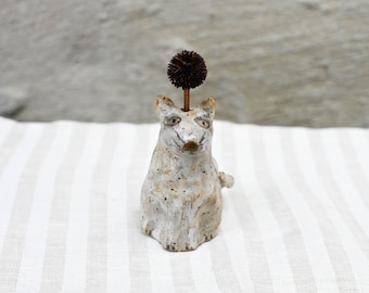 Small Ceramic Cat Bud Vase, 3 inches tall, Cat Mom Gift