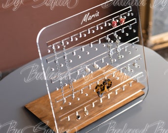 Soporte de joyería personalizado, Organizador de pendientes, Exhibición de joyas, Exhibición de pendientes, Estante de joyería de acrílico, Soporte de exhibición de pendientes para proveedor