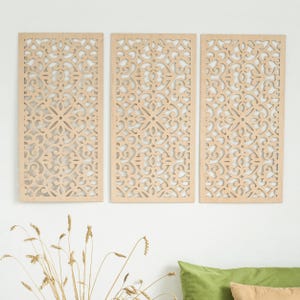 Moroccan wood panel, Lattice panels, Arabic wood wall art, Decorative wood wall panel, Laser cut wood panel