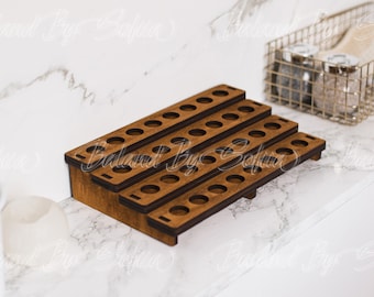 Essential oil stand, Essential oil holder wood, Essential oil rack, Essential oil organizer, Essential oil tray, Perfume samples holder