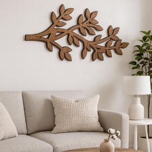 Branch Wall Hook,Wood Wall Decor,Leaf Wall Art,Coat Rack Wall Mount,Tree Branch Hook, Modern Wood Art,Entryway Wall Hooks,Boho Wall Decor