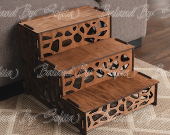 Dog steps for high bed, Dog stairs for tall bed, Pet stairs for bed, Wooden dog ramp, Pet steps for bed, Dog furniture, Wooden pet furniture
