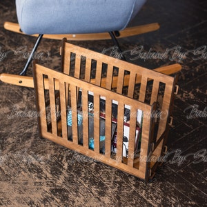 Magazine rack wood, Magazine holder, Book rack, Magazine stand, Newspaper holder, Newspaper rack, Modern magazine rack, Wood desk organizer