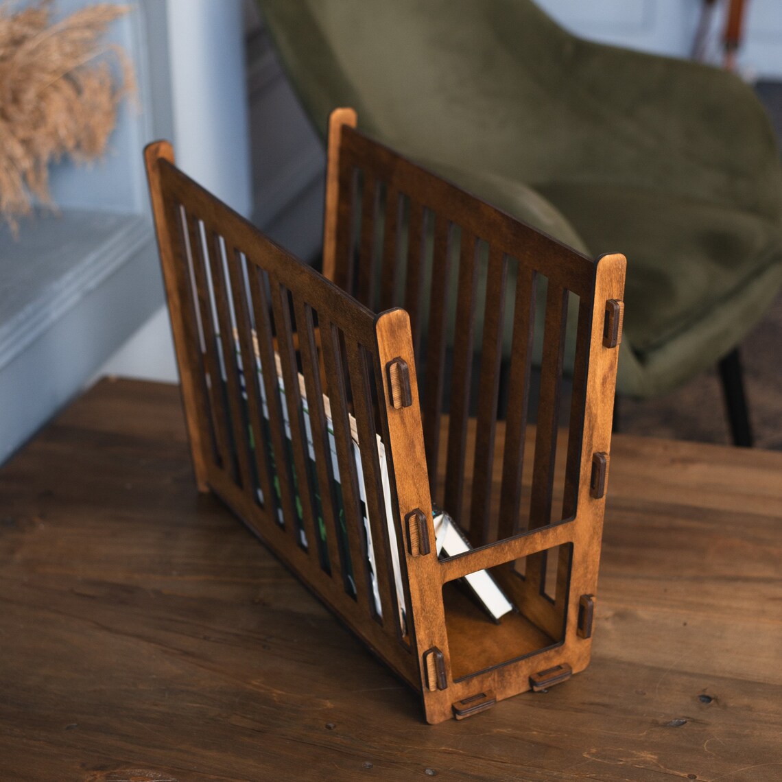 Wood Magazine Rack, Magazine Organizer, Newspaper Stand, Magazine ...