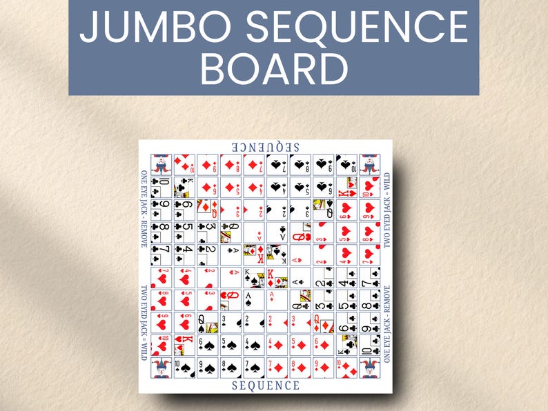 Oversized Vinyl Sequence Game Mat - Family Board Game (24