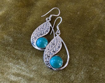 Turquoise Sterling Silver Drop Earrings
