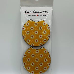 Floral Car Coasters: Neoprene Cup Holder Set - Gift for Car Lovers