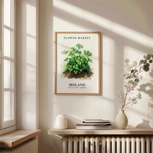 Shamrock Art Print: Ireland National Flower, Botanical Pastel Decor image 2