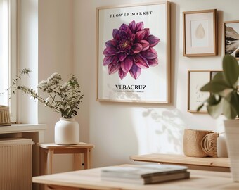 【124×98cm大型額装】ベルジュラック樽熟成庫アート写真ポスター Veracruz Mexico Dahlia Flower Market Art Print - Etsy