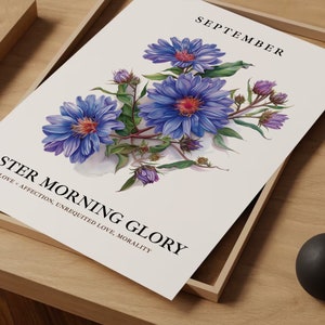 September Flower Market Art Print: 1960s Aster Morning Glory Poster Bild 7