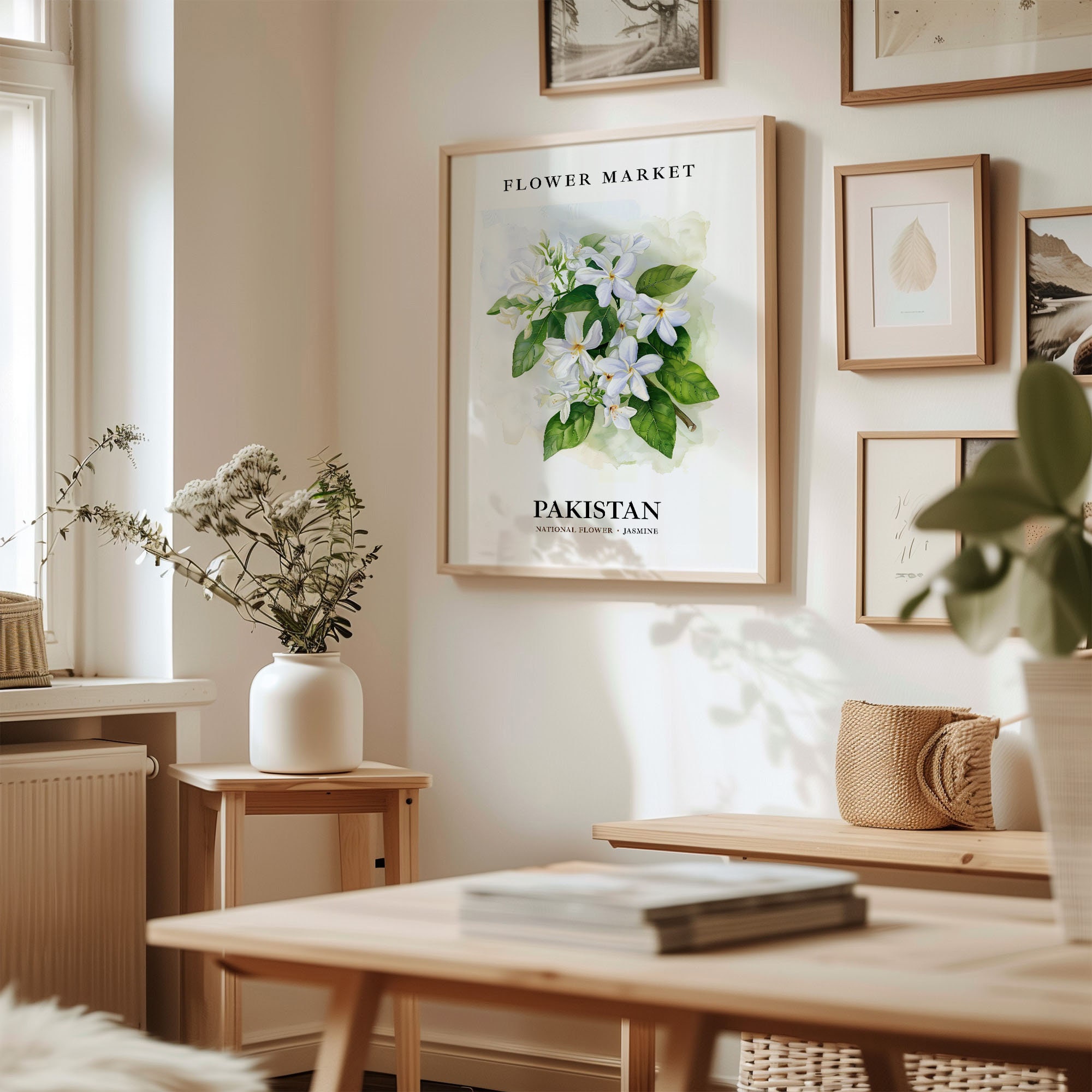 Jasmine Flower Art Print: Pakistan National Flower, Botanical Pastel - Etsy