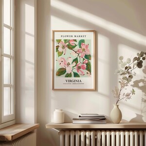 American Dogwood Art Print: Virginia State Flower, Botanical Pastel image 2