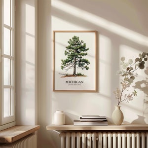 Eastern White Pine Tree Art Print: Michigan State Tree Symbol immagine 2