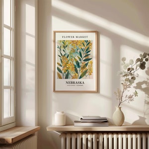 Goldenrod Botanical Art Print: 1960s Nebraska Flower Market image 2