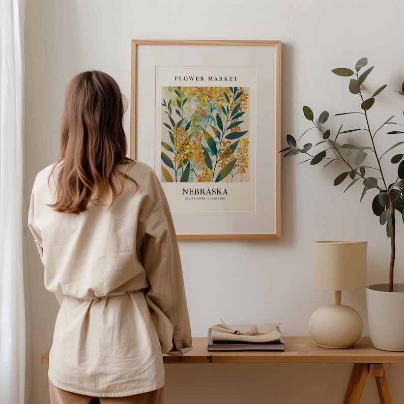 Goldenrod Botanical Art Print: 1960s Nebraska Flower Market image 6
