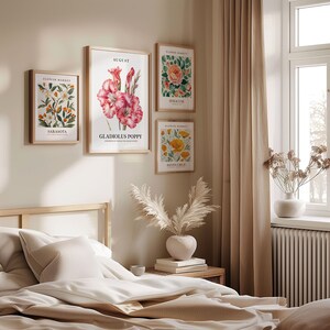 August Flower Art Print: 1960s Gladiolus & Poppy Poster image 5