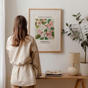 American Dogwood Art Print: Virginia State Flower, Botanical Pastel image 6