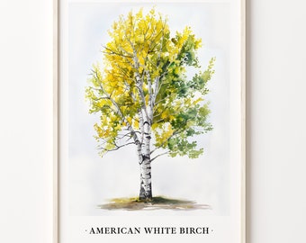Birch Tree Art Print: Rustic Nature Wall Decor