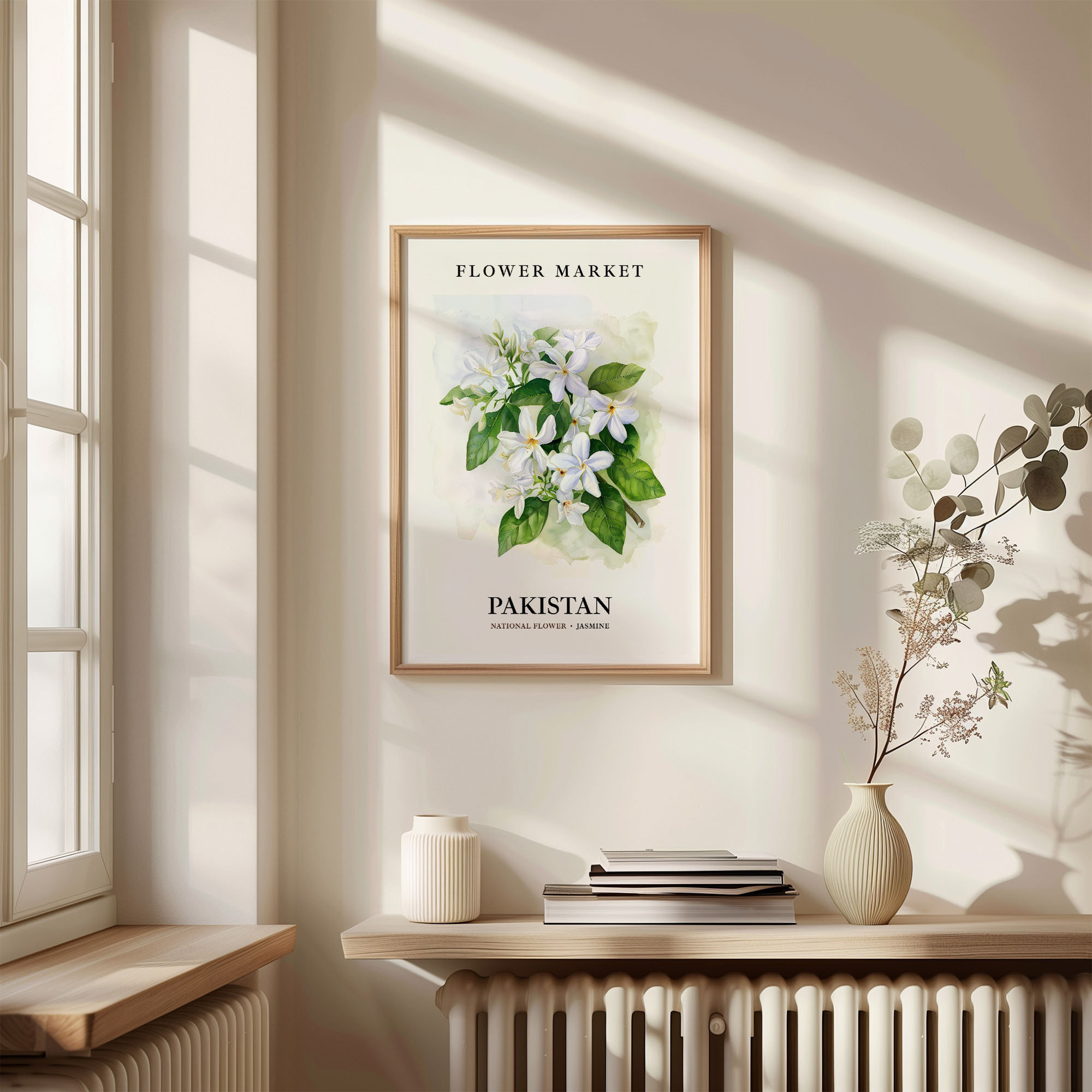 Jasmine Flower Art Print: Pakistan National Flower, Botanical Pastel - Etsy