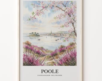 Poole Poster, Watercolor Harbor Print on 200 Gsm Matte Paper