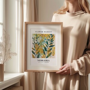 Goldenrod Botanical Art Print: 1960s Nebraska Flower Market image 4