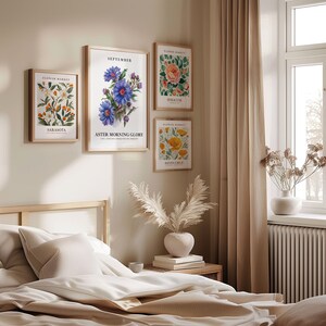 September Flower Market Art Print: 1960s Aster Morning Glory Poster Bild 5