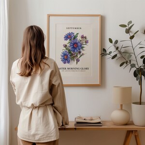 September Flower Market Art Print: 1960s Aster Morning Glory Poster Bild 6