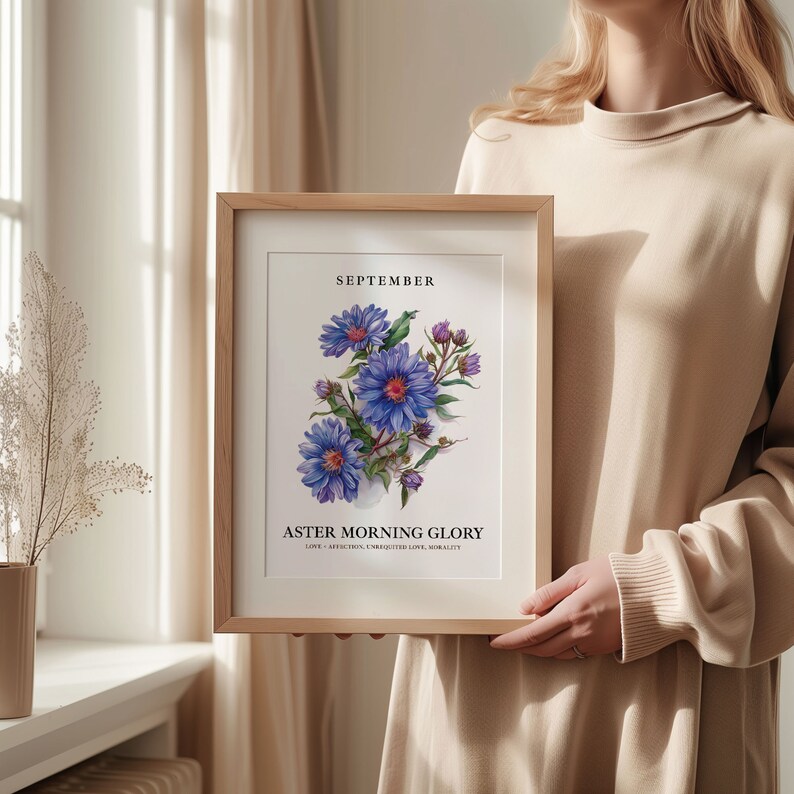 September Flower Market Art Print: 1960s Aster Morning Glory Poster Bild 4