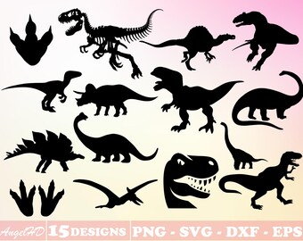 15+ Dinosaur Svg Bundle Layered Item, Dino Clipart, Silhouette, Digital Cricut Vector Cut File, Svg, Png, Dxf, Eps Files