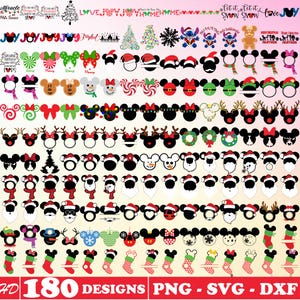 180+ Mickey Christmas Svg, Joy, Santa Mickey with Hat Svg Bundle Layered Item, Clipart, Digital Cricut Vector Cut File, Svg, Png, Dxf, Files