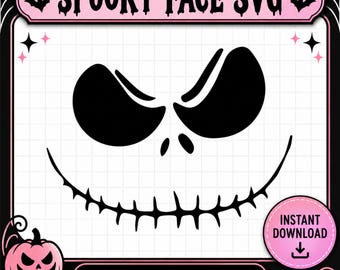 Jack Skellington Svg Layered Item, Jack Skellington Face Clipart, Cricut, Digital Vector Cut File, Svg, Png, Dxf, Eps, Files