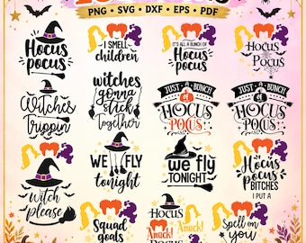 Hocus Pocus SVG Bundle, Layered Clipart, Cricut Cut Files (Digital Download)