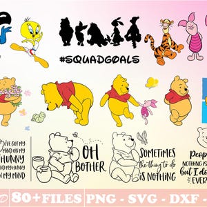 15+ Winnie Svg Bundle Layered Item, Clipart, Cricut, Digital Vector Cut File