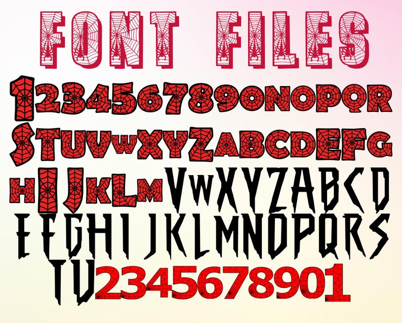 2500+ bestanden Spiderman-bundel gelaagd item, Spiderman-lettertype, Spider Man-clipartbestand, +190 unieke ontwerpen afbeelding 2