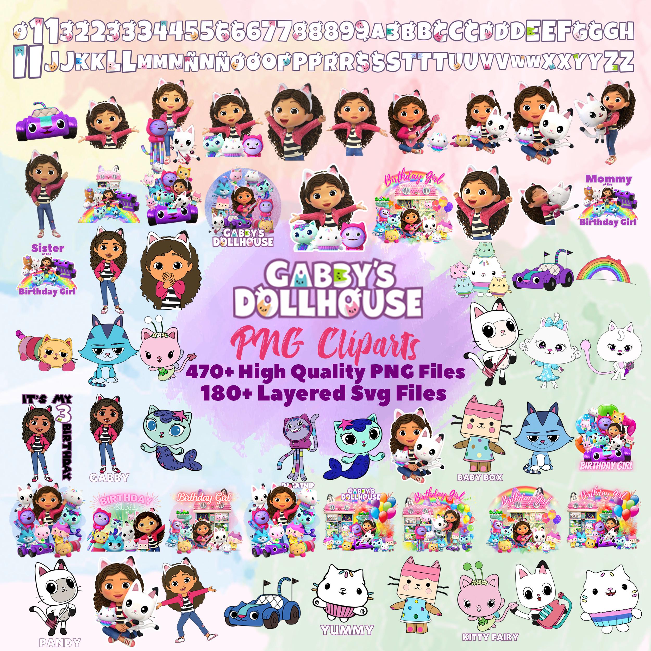 Gabbys Dollhouse Clipart Png Bundle, 180+ Layered Svg, Digital