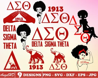 Delta Sigma Theta SVG バンドル、Cricut カットファイル（デジタルダウンロード）
