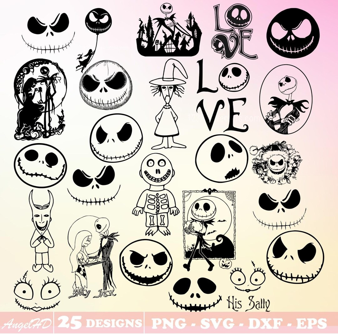 Jack Skellington SVG Bundle, Layered Cricut Cut Files (digital Download ...