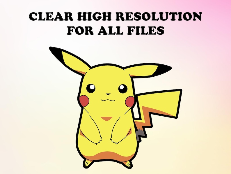 May include: A cartoon illustration of a yellow Pikachu, a popular character from the Pokemon franchise. Pikachu has a red cheek, black eyes, and a black lightning bolt tail.